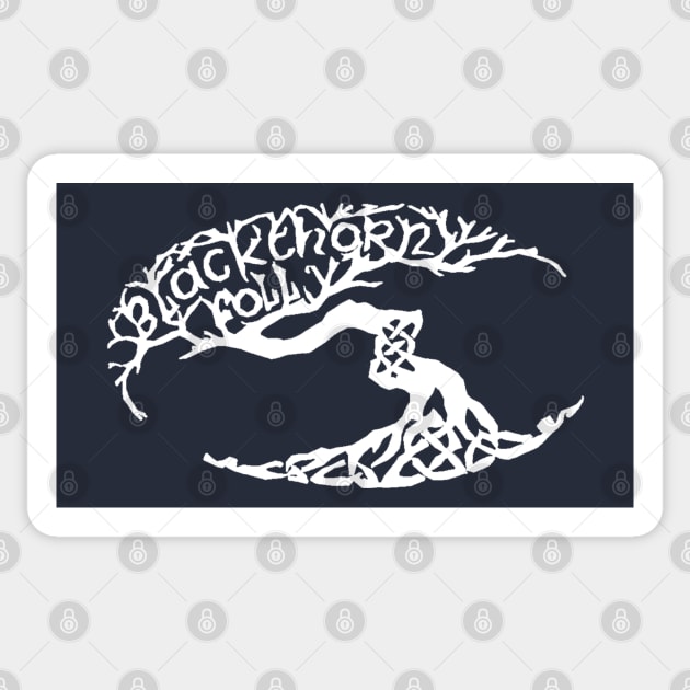 White Blackthorn Folly Logo Sticker by Blackthorn Folly